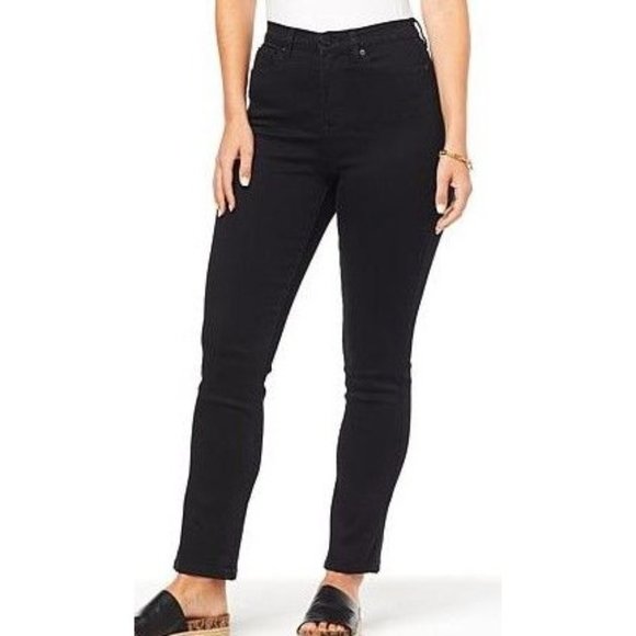DG2 by Diane Gilman New Classic Stretch Straight-Leg Ankle Jean 802-223 Black 16 - Picture 1 of 1